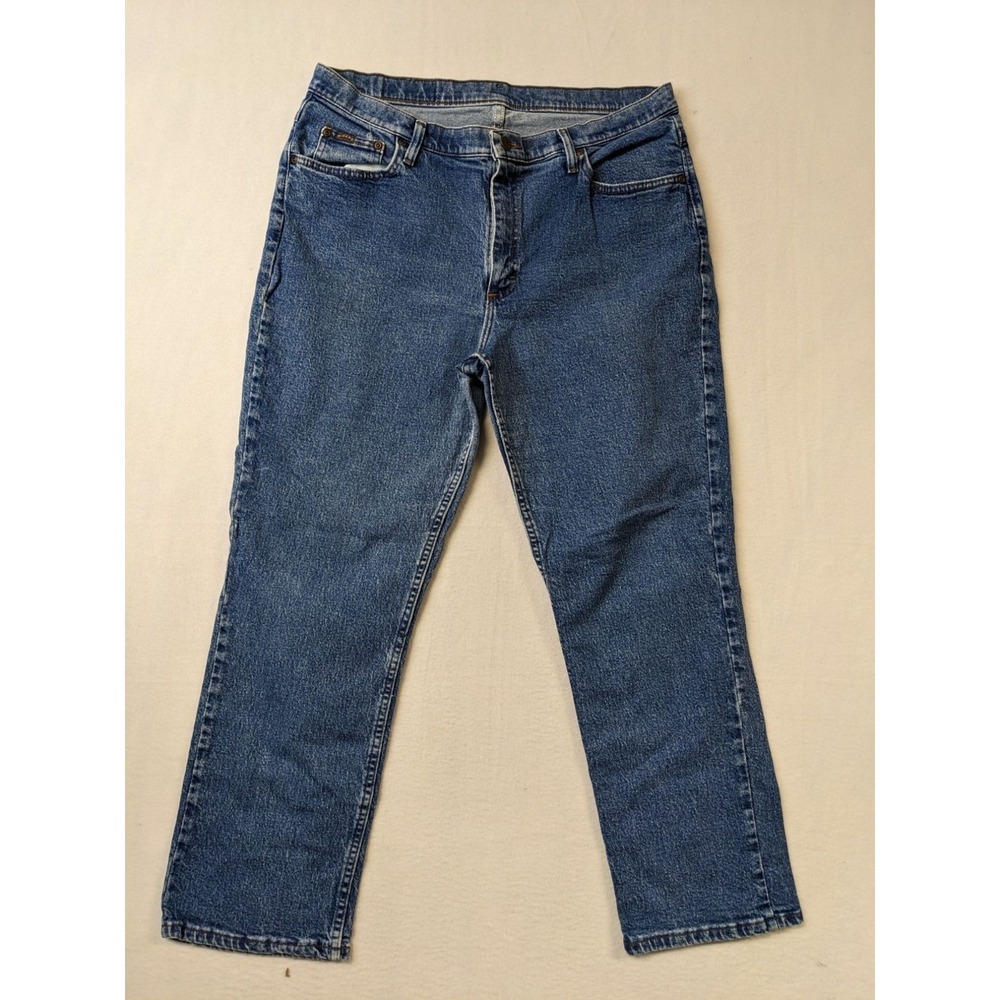 Womens Riders Denim Jeans Size 18 M Straight Leg Stretch Cotton Blend Blue